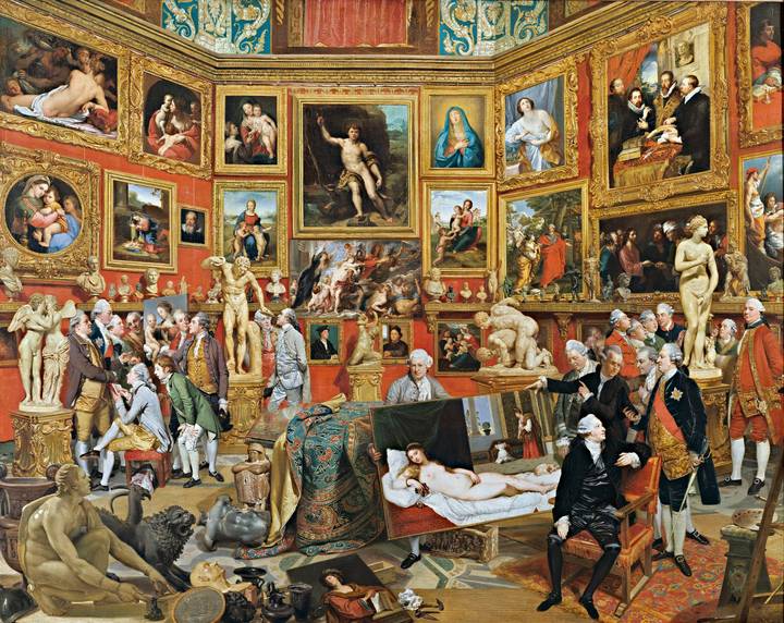 Johann Joseph Zoffany, The Tribune of The Uffizi, 1772–7. His Majesty King Charles III (RCIN 406983). Royal Collection Trust / © His Majesty King Charles III 2023.