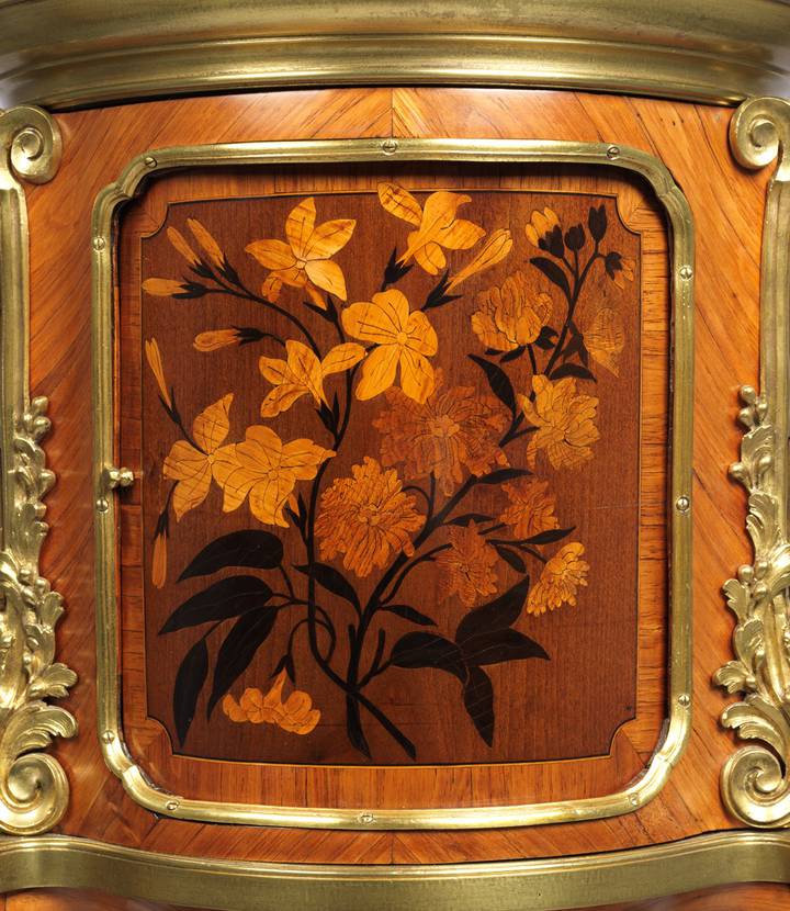 Detail of floral marquetry. Work-table (F313).