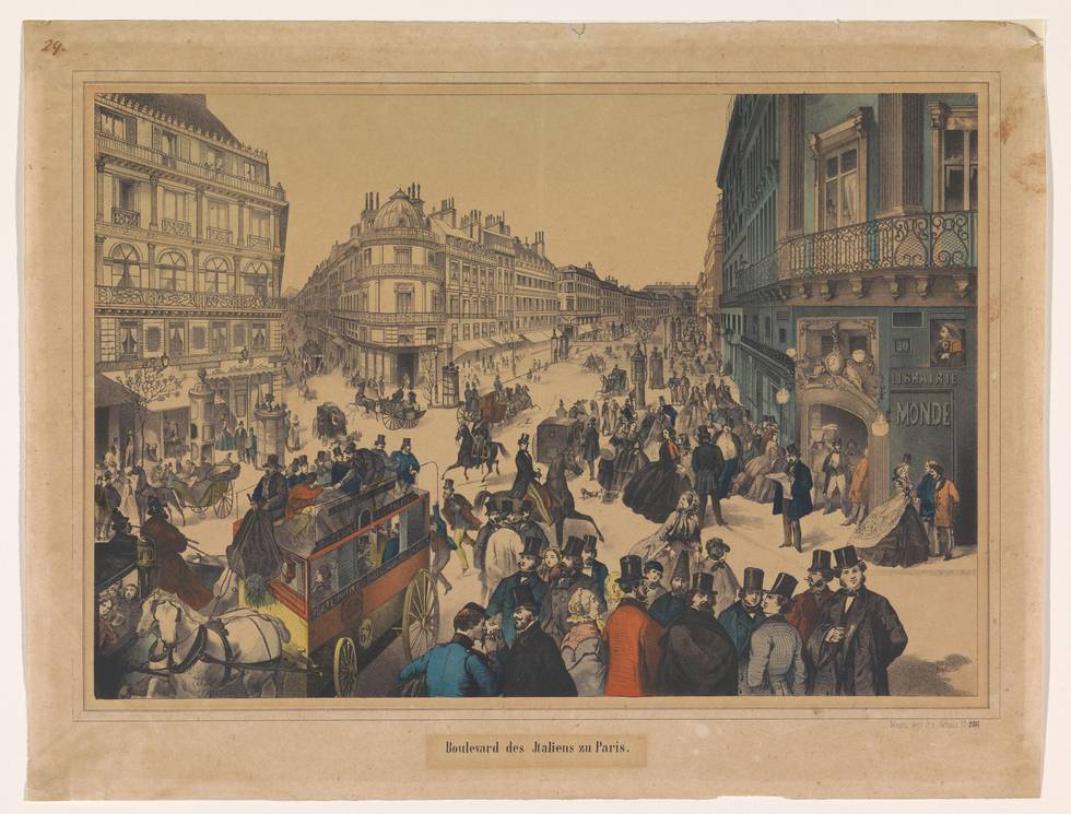 A print of the Boulevard des Italiens, Paris