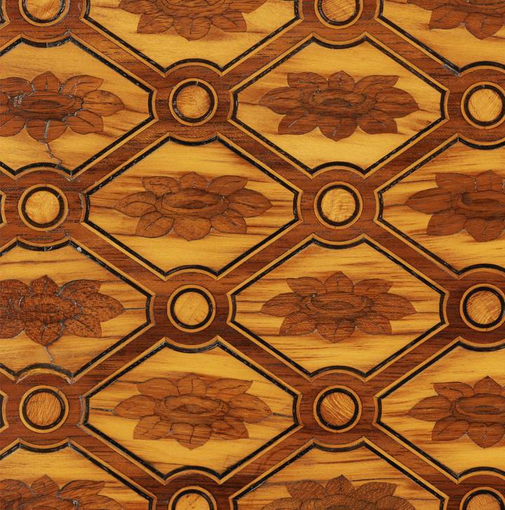 Detail of trellis marquetry. Attributed to Jean-Henri Riesener, Chest-of-drawers, 1780 (F247).