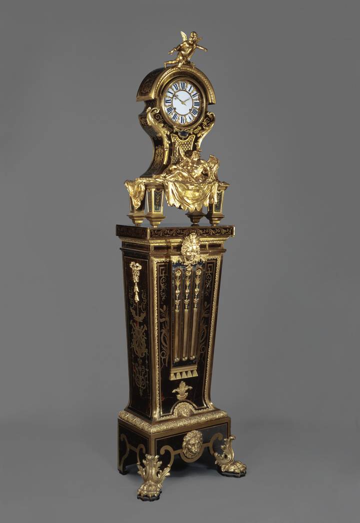 Pedestal clock, attributed to André-Charles Boulle and others, about 1712–20 (F52).