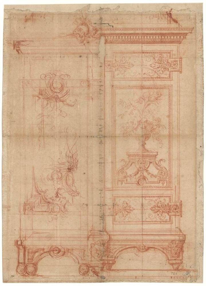 Design for a wardrobe, attributed to André-Charles Boulle, about 1700. Musée des Arts décoratifs (724). © Les Arts Décoratifs.