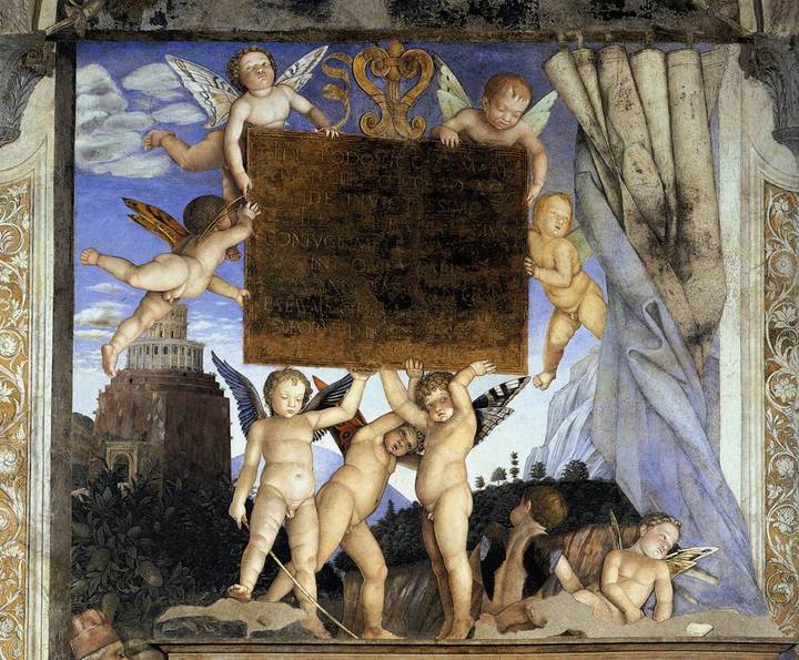 Detail from the Camera degli Sposi, Palazzo Ducale Mantua, Andrea Mantegna, about 1465–74.