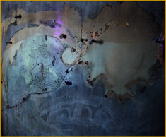 Ultraviolet examination of marquetry.