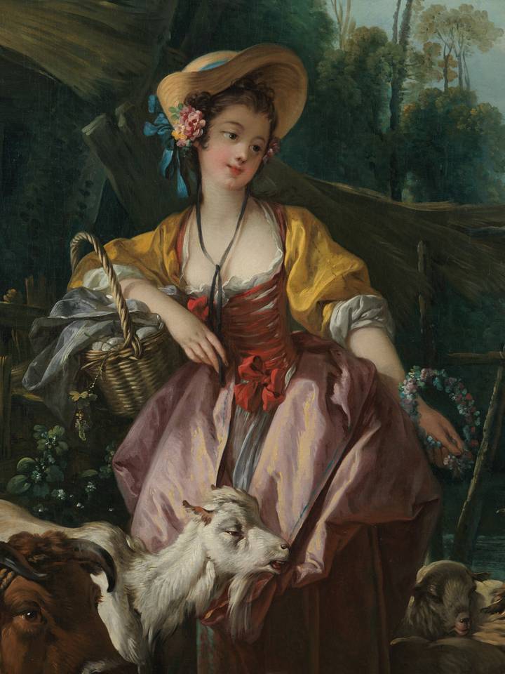 Details of Pastoral with a Bagpipe Player