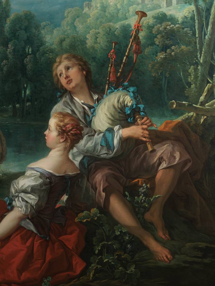 Details of Pastoral with a Bagpipe Player