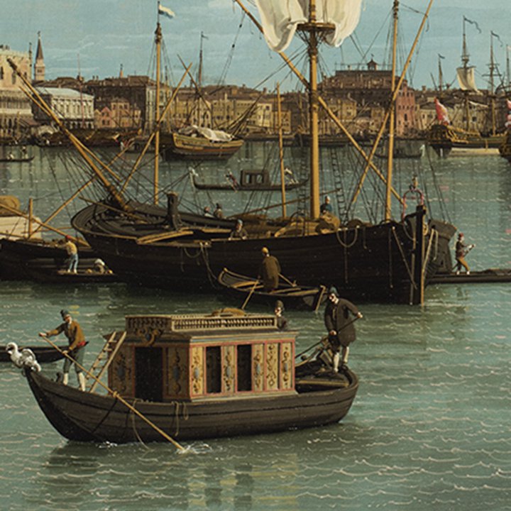A detail of a painting of Venice