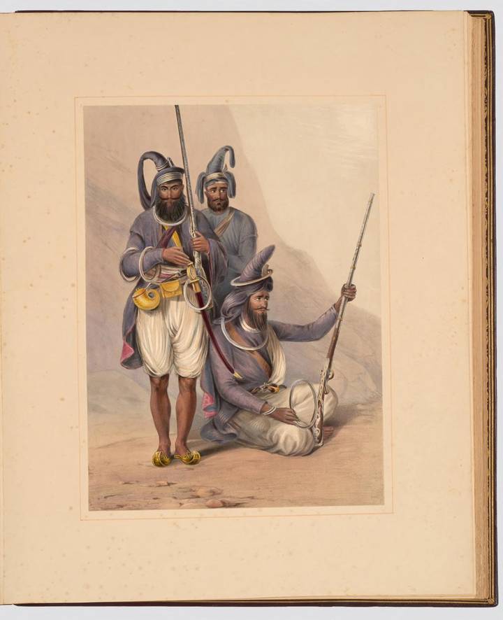 Akalis, from Portraits of the princes & people of India, 1844. Caroline Simpson Collection, Museums of History NSW