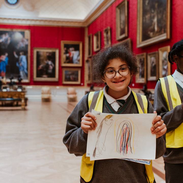 Children exploring gallery